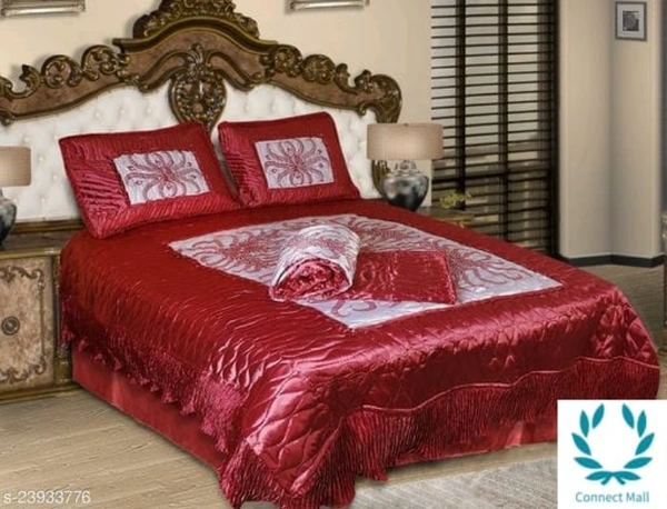 Luxury King Size Bedsheet - King (Length Size: 100 in, Width Size: 90 in, Pillow Length Size: 27 in, Pillow Width Size: 17 in), Maroon, Satin